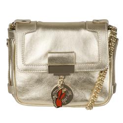 Versace Gold Metallic Leather Shoulder Bag