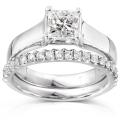14k White Gold 1 1/4ct TDW Diamond Bridal Ring Set (H-I, I1-I2)