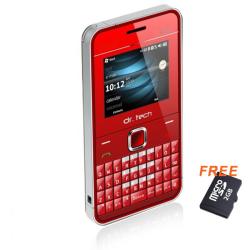 dr. Tech IP88 Dual SIM Unlocked Red Cell Phone with Micro 2GB Memory Card
