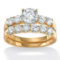Ultimate CZ 10k Gold Cubic Zirconia Wedding Ring Set