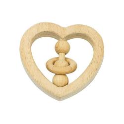 Green Sprouts Natural Wood Heart Rattle