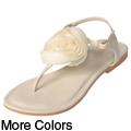 Journee Collection Women's 'Carnival-30' Floral Accent T-strap Sandals