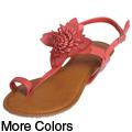 Journee Collection Women's 'Cupcake-01' Floral Accent Wedge Sandals