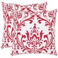 Paris 18-inch Red/ White Decorative Pillows (Set of 2)