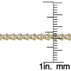 14k Two-tone Gold Diamond-cut Fancy Link Bracelet