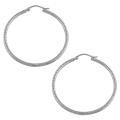 14k White Gold Hammered 40-mm Hoop Earrings