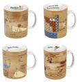Konitz Physics, Math, Chemistry and History Science Mugs (Set of 4)
