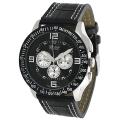 Geneva Platinum Men's Chronograph-style Genuine Leather Watch
