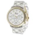 Geneva Platinum Women's Rhinestone-accented Mother of Pearl Link Watch