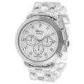 Geneva Platinum Women's Rhinestone-accented Mother of Pearl Link Watch