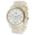 Geneva Platinum Women's Rhinestone-accented Mother of Pearl Link Watch