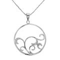 Sterling Silver Diamond Accent Circle Swirl Necklace