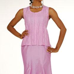 Divine Apparel Women's Missy Plum Crushed Taffetta Skirt Suit 