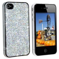 Silver Bling Rubber Coated Case for Apple iPhone 4
