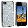 Silver Bling Rubber Coated Case for Apple iPhone 4