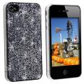 Black Bling Rubber Coated Case for Apple iPhone 4