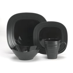 Mikasa Swirl Black Square 4-piece Place Setting
