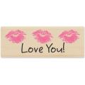 House Mouse Love You Lips Rubber Stamp