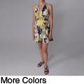 Good Times Junior's Smocked Waist Floral Halter Dress