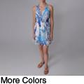 Good Times Junior's Smocked Waist Floral Halter Dress