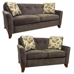 Brooke Charcoal Grey Fabric Sofa Bed Sleeper and Loveseat