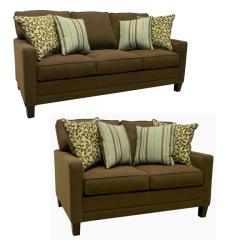 Summit Brown Fabric Sofa and Loveseat