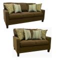 Summit Brown Fabric Sofa and Loveseat