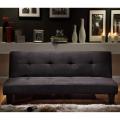 Bento Black Microfiber Suede Mini Futon Sofa Bed