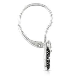 Sterling Silver 1/4ct TDW Black and White Diamond Dangle Earrings (G-H, I2-I3)