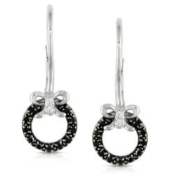 Sterling Silver 1/4ct TDW Black and White Diamond Dangle Earrings (G-H, I2-I3)