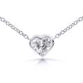 14k White Gold 1/4ct TDW Diamond Solitaire Heart Necklace (H-I, SI1-SI2)