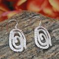 Sterling Silver Textured Spiral Drop Earrings (Mexico)