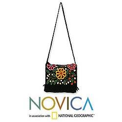 Wool 'Tarma Muse' Medium Flap Shoulder Bag (Peru)