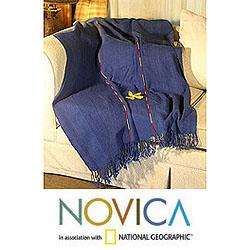 Cotton 'Indigo River' Throw (Thailand)
