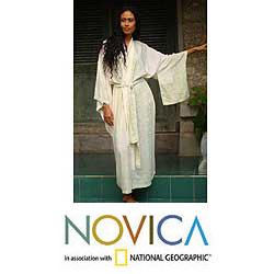 Rayon 'Bali Meadow' Batik Robe (Indonesia)
