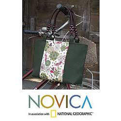 Cotton 'Chiang Mai Garden' Tote Handbag (Thailand)
