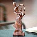 Wood 'Dancing Couple' Sculpture (Indonesia)