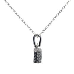 Sterling Silver Princess-Cut Cubic Zirconia Necklace