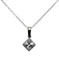 Sterling Silver Princess-Cut Cubic Zirconia Necklace