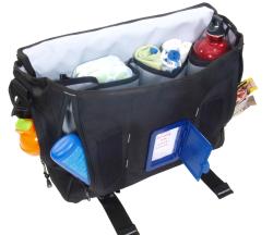 DadGear Messenger Diaper Bag in Lime Skull