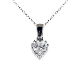 Sterling Silver Heart-cut Cubic Zirconia Necklace