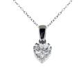 Sterling Silver Heart-cut Cubic Zirconia Necklace
