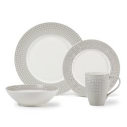 Mikasa 'Crisscross' Tan 4-piece Dinnerware