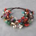 Cotton Rope Multi-gemstone Cluster Bracelet (Thailand)