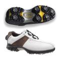 FootJoy Men's Contour White/ Brown Golf Shoes with BOA Lacing System