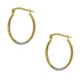 10k Gold over Silver Three-tone Hoop Earrings