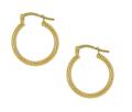 10k Gold over Silver Basket Weave Hoop Earrings