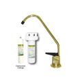 Westbrass Polished Brass 9-inch Touch-flo Cold Water Dispenser with Under-counter Filter Kit