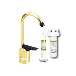 Westbrass Polished Brass Touch-flo Cold Water Dispenser with Under-counter Filter Kit