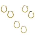 10k Gold over Silver Hoop Earrings (Set of 3)